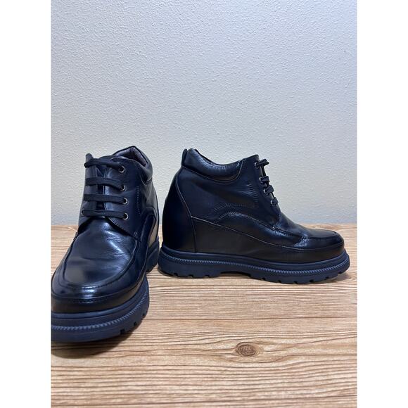 Calden Men’s Black Leather Elevator Boots 5.2” Height Increase K511615 US Size 9 main image 10